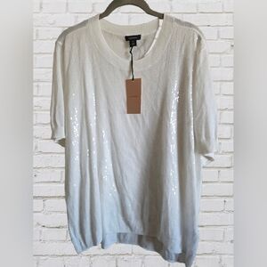 Halogen Sequin Short Sleeve Top 1️⃣